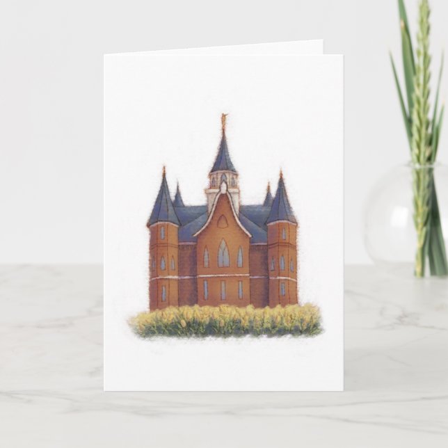 Cartão Centro da cidade de Provo de Placa Temple (Frente)