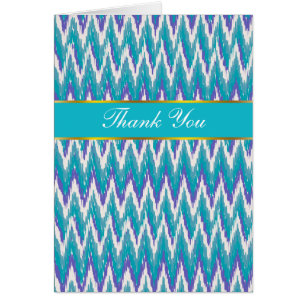 Cartão Cerceta e teste padrão de ziguezague Amethyst do