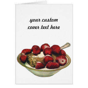 Cartão Cereal de Mirtilo Saudável Café da Manhã Vintage M