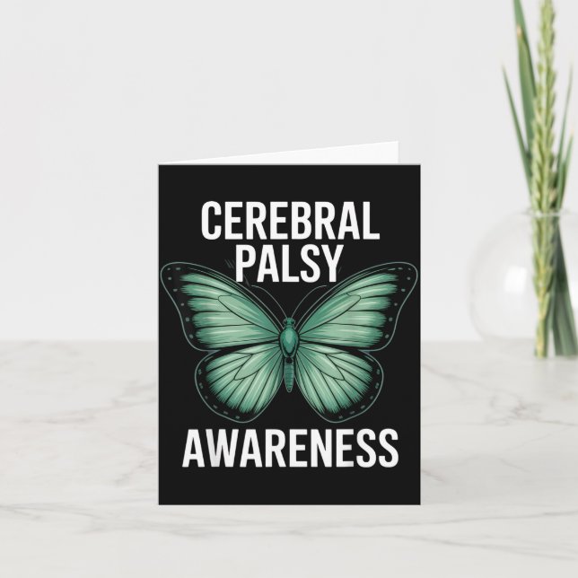 Cartão Cerebral Palsy Awareness Butterfly Suprters And Ad (Frente)