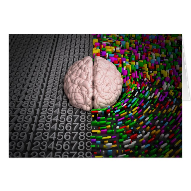 Cartão Cérebro esquerdo e cérebro direito (Frente Horizontal)