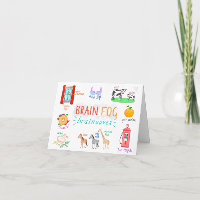 Cartão Cérebro Nevado Ondas cerebrais (Frente)