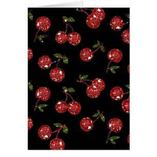 Cartão Cerejas De Cereja De Boca-Coletiva De Baixo Preto
