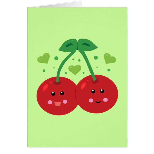 Cartão Cerejas em Cute (Frente)