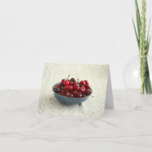 Cartão Cerejas numa tigela azul