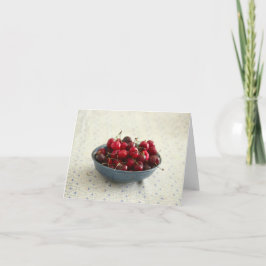 Cartão Cerejas numa tigela azul