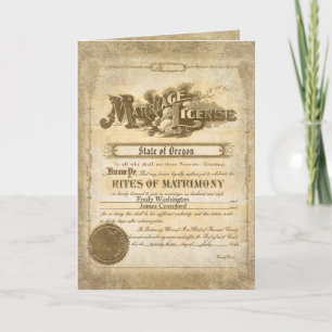 Cartão Certificado de casamento de colheita de aniversári