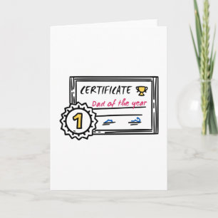 Cartão Certificado de Pai do Ano prêmio do dia dos pais