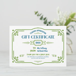 Cartão Certificado de Presente Personalizado de Agradecim