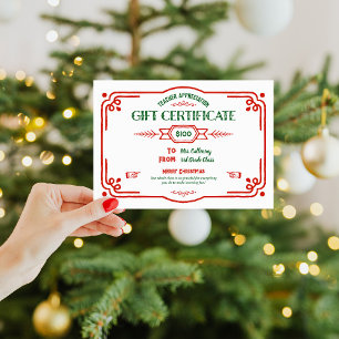 Cartão Certificado de Presente Personalizado de Agradecim