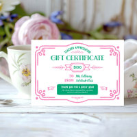 Certificado de Presente Personalizado de Agradecim