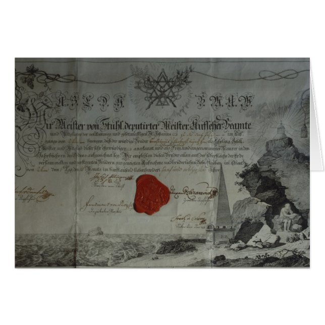 Cartão Certificado emitido pelo mestre Worshipful (Frente Horizontal)