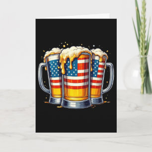 Cartão Cerveja Bandeira Americana 4 De Julho Homens Mulhe