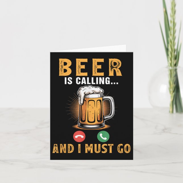 Cartão Cerveja Chama Engraçada Piada Drinker Bebendo Beer (Frente)