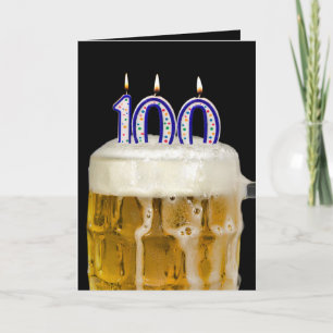 Cartão Cerveja de aniversário de 100 anos em preto