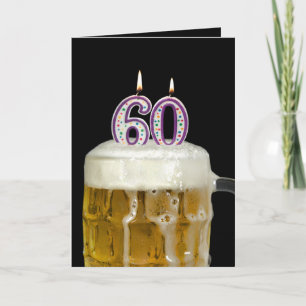 Cartão Cerveja de aniversário de 60 anos