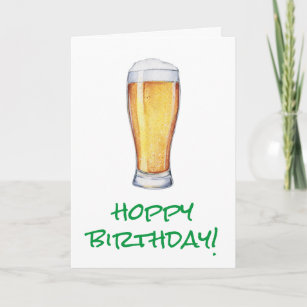 Cartão Cerveja Hoppy do aniversário