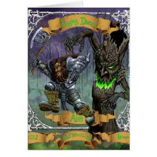 Cartão Cerveja inglesa Raging do anão