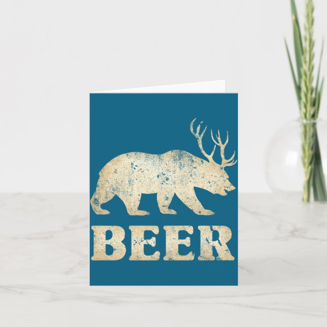 Cartão Cerveja Vintage Bear Deer (Frente)