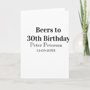 Cartão Cervejas para o nome data homem aniversário de 30