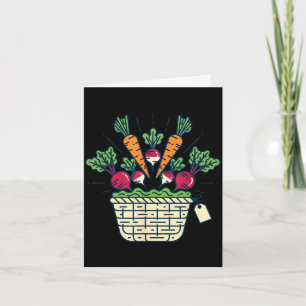 Cartão Cesta de legumes da feira cenouras beterrabas