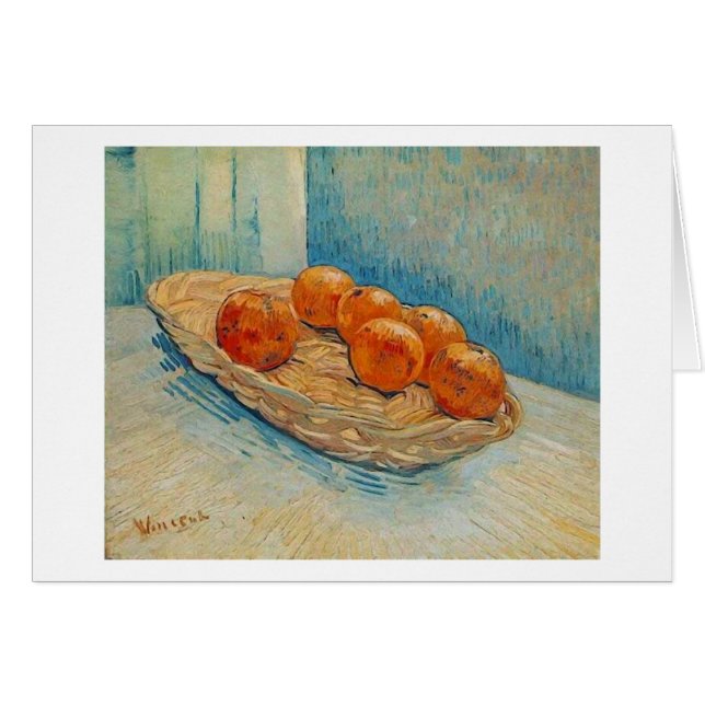 Cartão Cesta, Seis Laranjas (F395) Van Gogh Belas Artes (Frente Horizontal)
