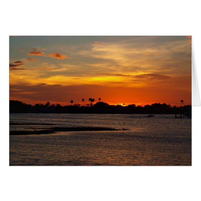 Cartão Céu de cristal azul e laranja (Frente Horizontal)