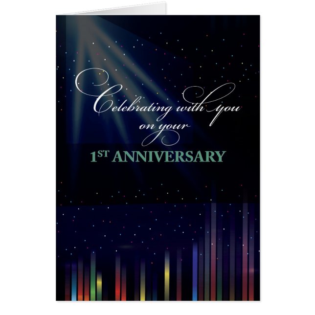 Cartão Céu do Aniversário do Funcionário da rua, Parabéns (Frente)