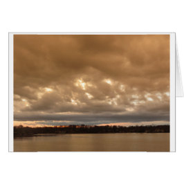 Cartão céu tormentoso da noite no lago #3 pine