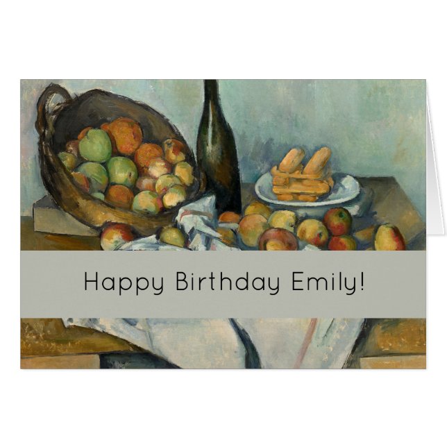 Cartão Cezanne Basket Apple Impressionismo Arte (Frente Horizontal)