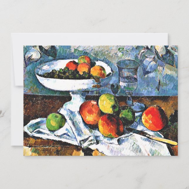 Cartão Cezanne - Compotier, Glass and Apple (Frente)