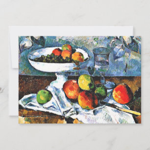Cartão Cezanne - Compotier, Glass and Apple