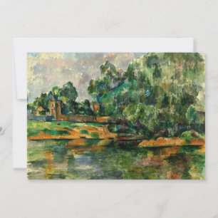 Cartão Cezanne - Riverbank, famosa pintura,