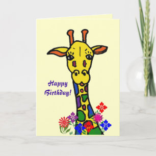 Cartão CG- Happy Birthday! Giraffe