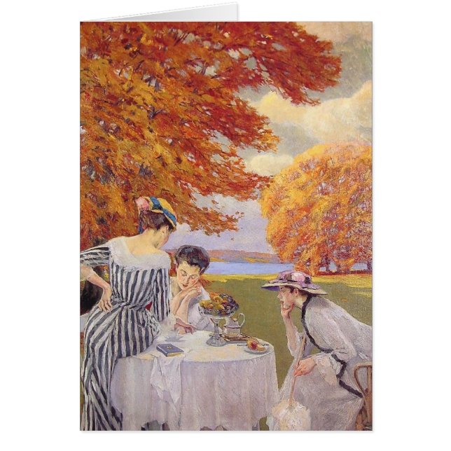 Cartão Chá à tarde no parque (Frente)