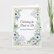 Chá de Bebê Nupcial Botânico Azul Verde Art Déco