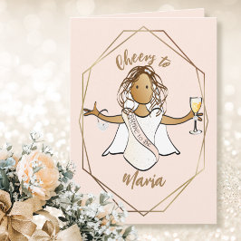 Cartão Chá de casamento de moça étnica para ser torrada d