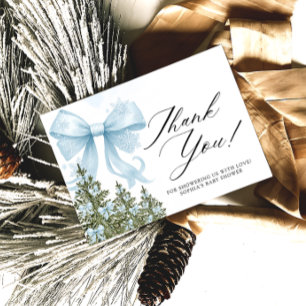 Cartão Chá de fraldas Arco Azul Frio Fora Obrigado