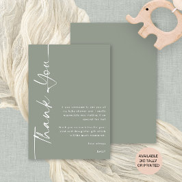 Cartão Chá de fraldas de Sage de Caligrafia Rotulada Obri