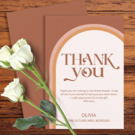 Cartão Chá de panela de Arch Moderno Terracotta Obrigado