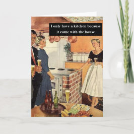 Cartão Chá de panela Engraçado Vintage / Festa de Aquecim