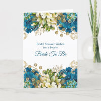 Chá de panela Floral Dourado Glam Azul