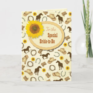 Cartão Chá de panela Ocidental e Girassol Melhores Desejo