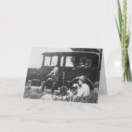 Cartão Chá Para Duas Imagens Pretas E Brancas Antigas - C