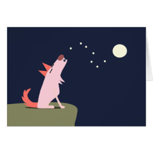 Cartão Chacal que urra na lua