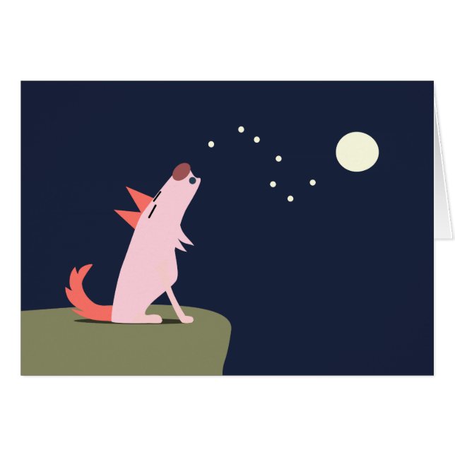 Cartão Chacal que urra na lua (Frente Horizontal)