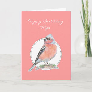 Cartão Chaffinch, Feliz Aniversário Esposa