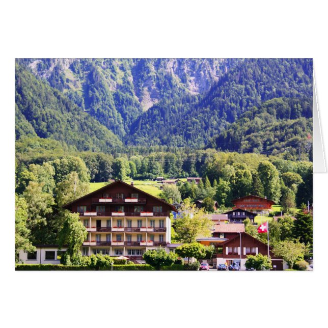 Cartão Chalé suíço (Frente Horizontal)