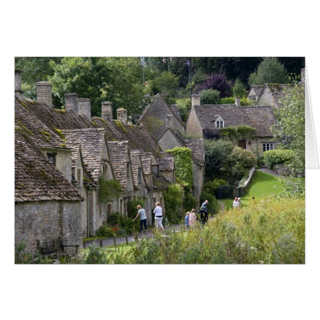 Cartão chalés de pedra Cotswold na vila de (Frente Horizontal)