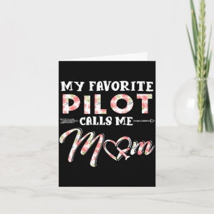 Cartão Chamada de piloto favorita chama design floral da
